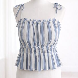Miami Striped Tie Strap Crop Top | Size Medium